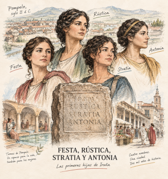 LAS VASCORROMANAS: FESTA, RUSTICA, STRATIA Y ANTONIA Las primeras hijas de Iruña